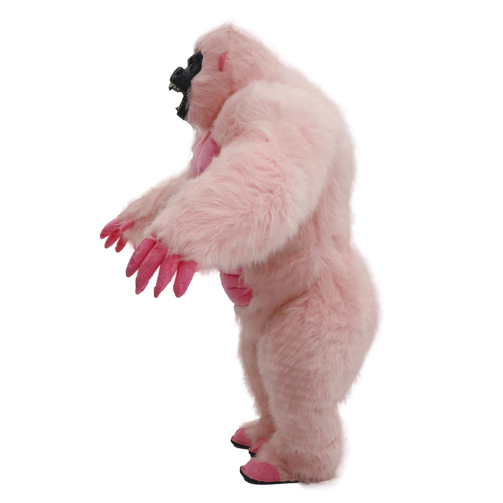 2.2M/2.6M Pink KingKong Gorilla Inflatable Costume Mascot Adult Character Cosplay Animal Birthday Party Set with Battery