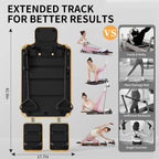 Home Workout Pilates Board in Maple Wood & Steel, Natural Color, Quick Assembly & Adjustable Resistance