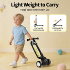 SIMATE 3-Wheel Kids Kick Scooter Ages 3-12, LED Light Wheels, 3 Adjustable Heights, Wide Anti-Slip Deck, Max Load 110 Lbs