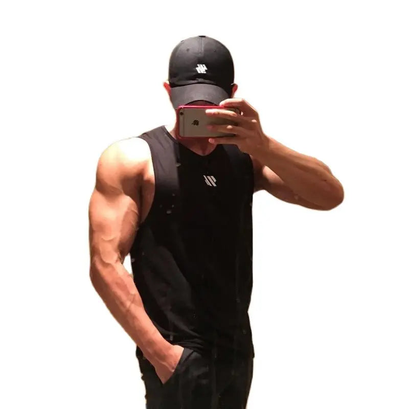 Gitf Men Bodybuilding Tank Tops Gym Workout Fitness Sleeveless Shirt Running Clothing Stringer Singlet Summer Casual Vest