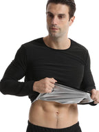1pc Sauna Shirt For Men Long Sleeve Sweat Body Shaper Top T-Shirt Body Shaper Shirts For Workout Sports Exercise