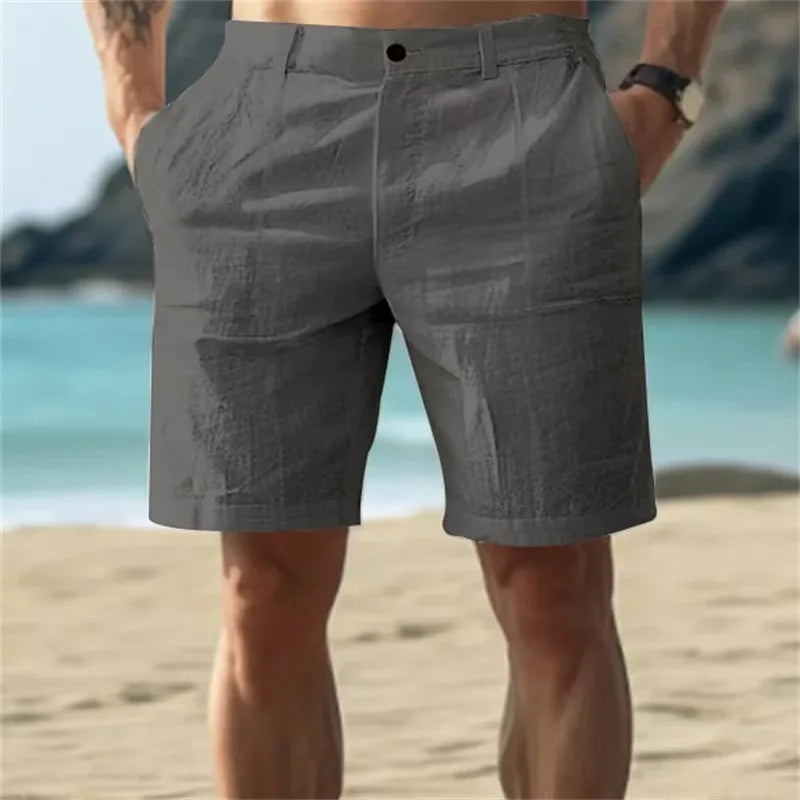 Casual Shorts Summer Men Loose Five Inch Short Pants Cotton Linen Thin Breathable Soft Beach Daily Outdoor Sports Bottoms