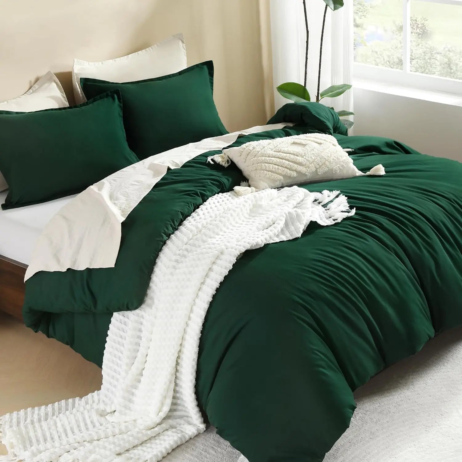 Luxury Soft 3-Piece Lightweight Comforter Set All-Season Fluffy Breathable Bedding Oversized King Queen Twin Size Solid Color Quilt with 2 Pillowcases Home Bedroom Decor Cozy Room Textiles Skin