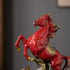 Ceramic Horse Statue, Chinese Zodiac Horse Figurine for Office Desk Home Decor, Success & Luck Gift, Artistic Animal Sculpture