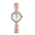 Mark Fairwhale Casual Small Pearl tone Dial Women's watch Waterproof  Fish tail bracelet Full Diamond Watches for Women