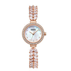 Mark Fairwhale Casual Small Pearl tone Dial Women's watch Waterproof  Fish tail bracelet Full Diamond Watches for Women