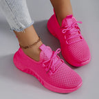 Women's Breathable Mesh Flat Shoes Casual Sports Sneakers Summer Walking Shoes Clearance Free Shipping