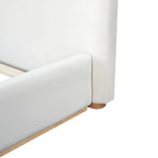 Elegant White Upholstered King Bed with Solid Wood Frame for Ultimate Comfort