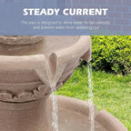 3-Tier Bubbler Fountain, 48.4 Outdoor Waterfall for Yard and Garden Decor