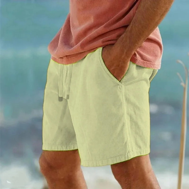 Casual Shorts Summer Men Loose Five Inch Short Pants Cotton Linen Thin Breathable Soft Beach Daily Outdoor Sports Bottoms