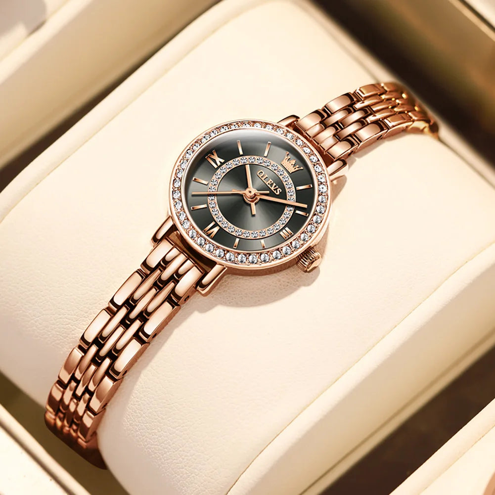 OLEVS Quartz Watches for Women Top Brand Waterproof Stainless Steel Ladies Watches Elegance Luxurious Casual Watch Women's Watch