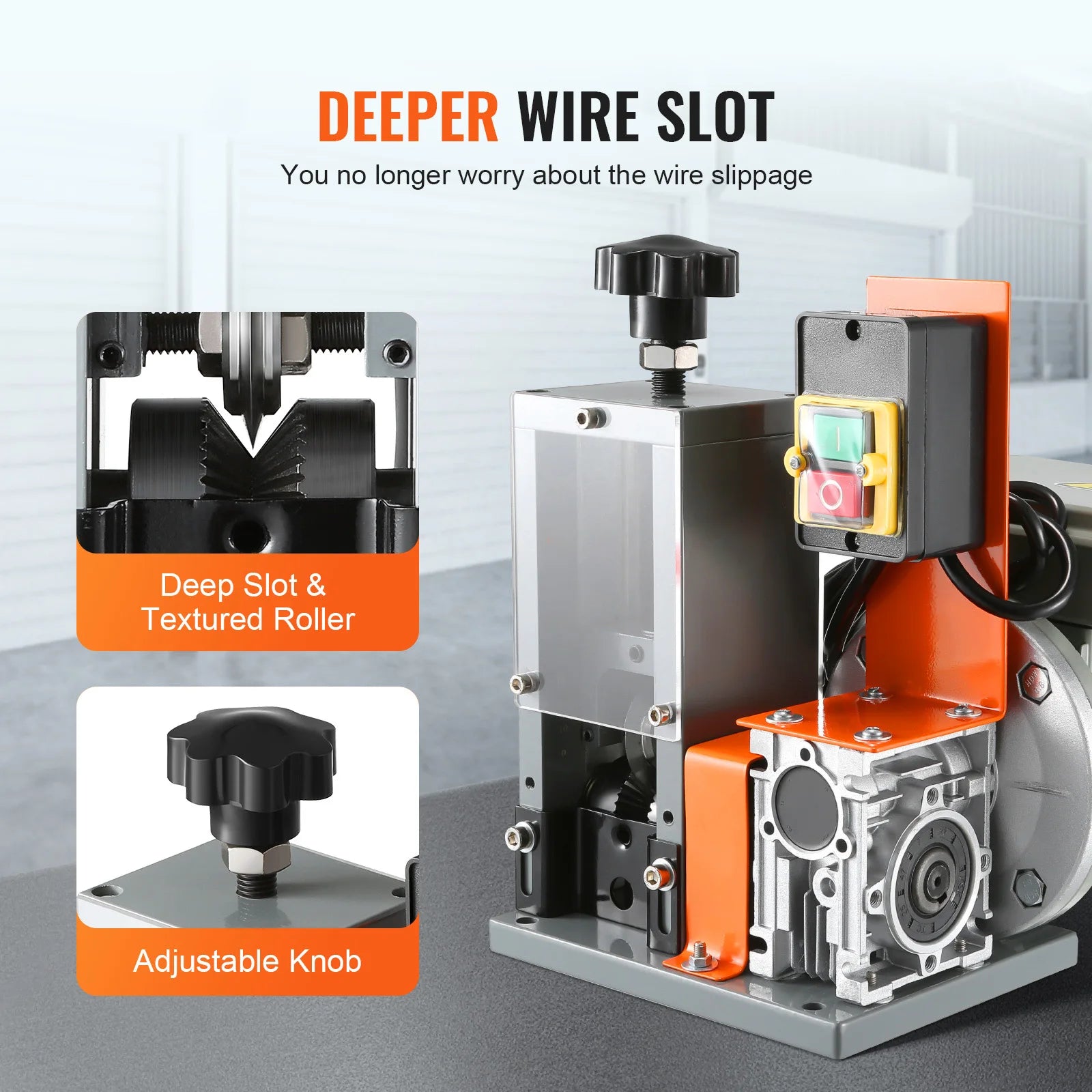 SucceBuy Electric Wire Stripping Machine 1.5-25mm Cable Stripper 180W 60ft/min 3 Feeding Holes Wire Peeler Scrap Copper Recycle