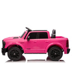 24V 160W Kids Ride on Electric Truck with Parent Remote Control Suspension LED Lights Bluetooth Music Storage for Kids Pink