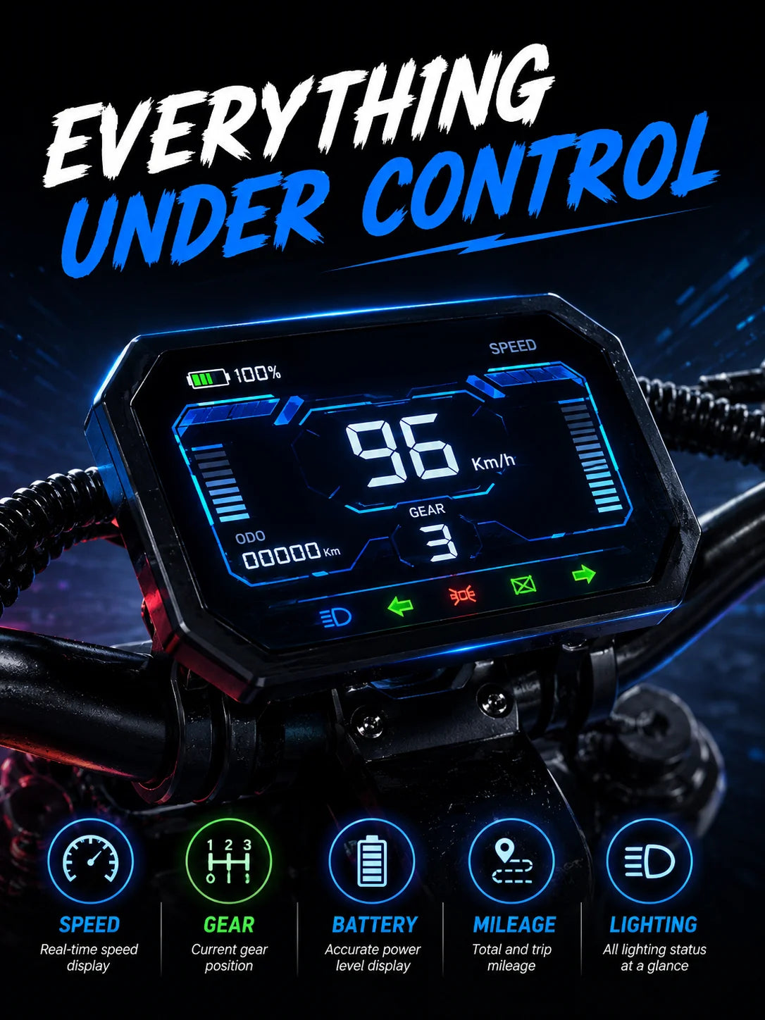 Gleeride A7 MAX 13" Off-road Electric Scooter 2*5000W Motors 72V 50Ah Battery(New Update)