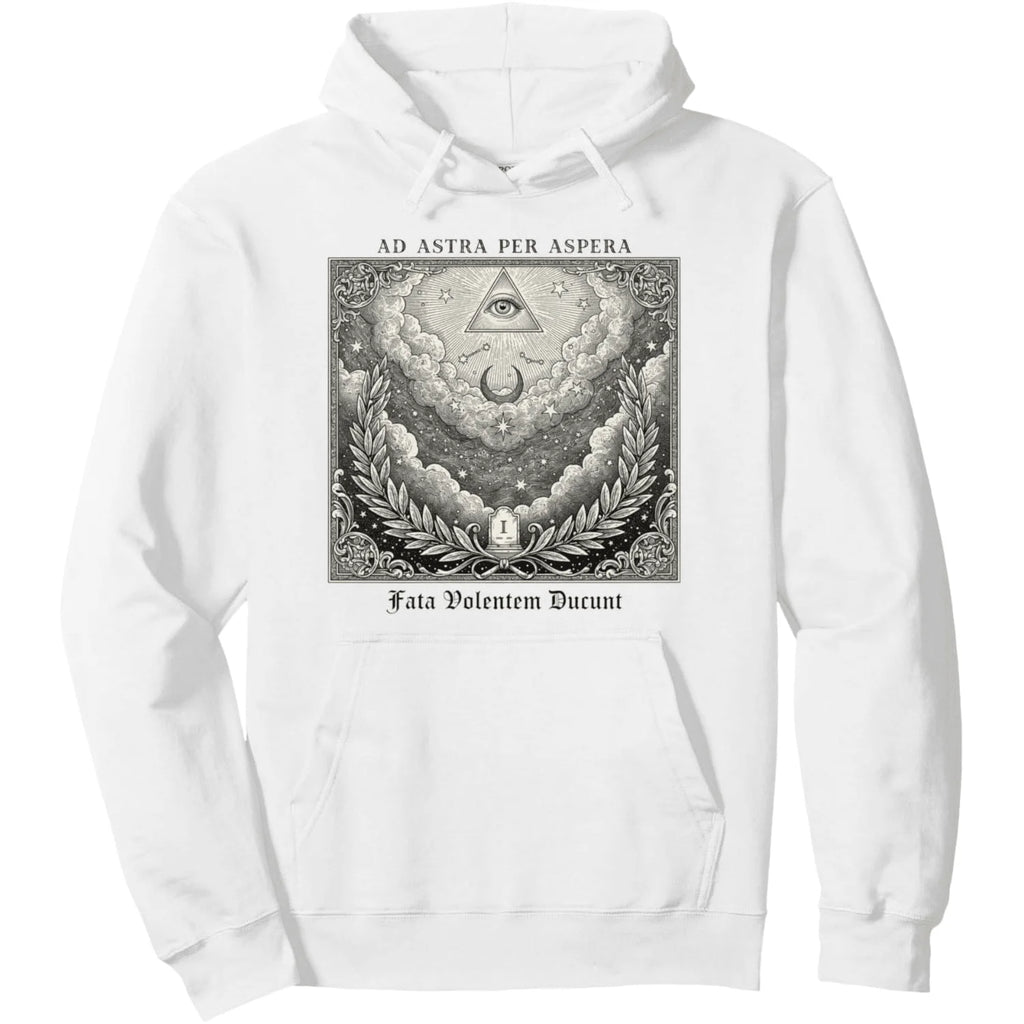 All Seeing Eye Latin Quote Ad Astra Per Aspera Pullover Hoodie
