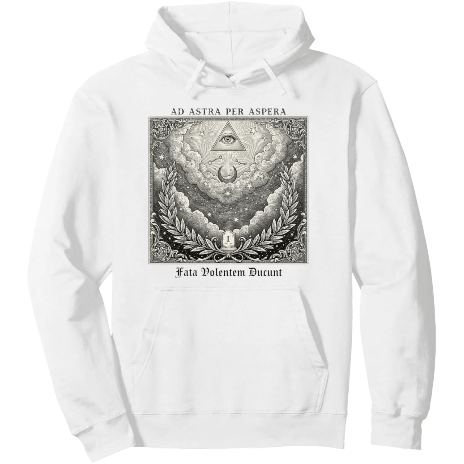 All Seeing Eye Latin Quote Ad Astra Per Aspera Pullover Hoodie