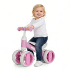 Toddler Balance Bike 10-24 Months | 4-Wheel No-Pedal Ride On Toy with 135° Steering,Anti-Rollover, Lightweight 3.3lbs, Silent Wheels for Baby Boys Girls
