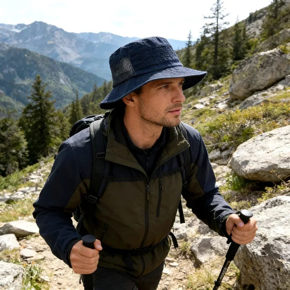 Spring Summer Washed Cotton Mesh Breathable Bucket Hats for Men Women Casual Panama Hat Hiking Camping Outdoor Hat Unisex