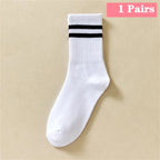1/5/10/20 Pairs Unisex Mid Calf Sports Socks Silicone Anti Slip Dots Football Basketball Yoga Athletic Socks For Men