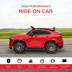 12V Kids Ride on Electric Car with Parent Remote Control Suspension LED Lights Music Player for Kids Red