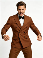 Suits for Men, 2 Piece Slim Fit Suit with Double Breasted Blazer and Tuxedo Pants