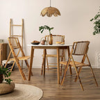 Bamboo Folding Chair, Foldable Dining Wood Chairs Comfortable Seat for Outdoor & Indoor, Patio, Porch, Wedding,, Customized