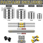 Home Gym Fitness Workout, Steel Dumbbell Set, 3 in 1, 44/66/88 LBS