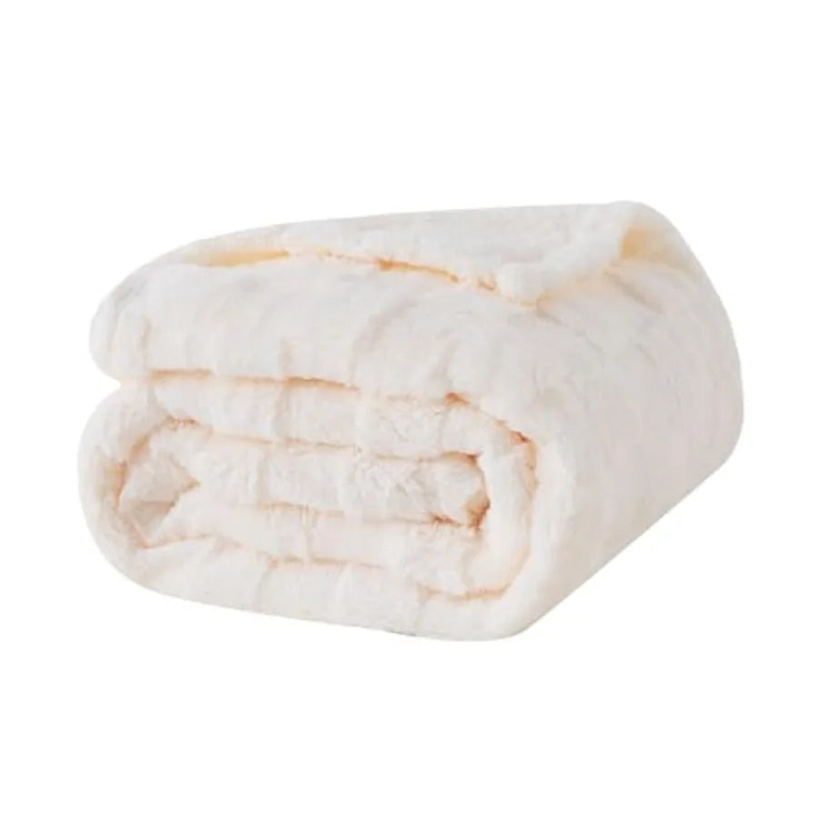 Fleece Throw Blanket 50"×60" for Couch Sofa Bed, Super Soft Cozy Plush Microfiber Flannel Blanket with 3D Checke Design Lightwe