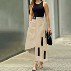 2026 New Women's Skirt High Waist Printed Asymmetric Elegant High Street A-line Skirts Spring and Summer Fashion Bottoms
