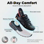 Fittington Walking Shoes For Men Extra Wide Man Shoes Large Size Non-slip Sport Sneakers For Flat Feet Heel Pain Relief