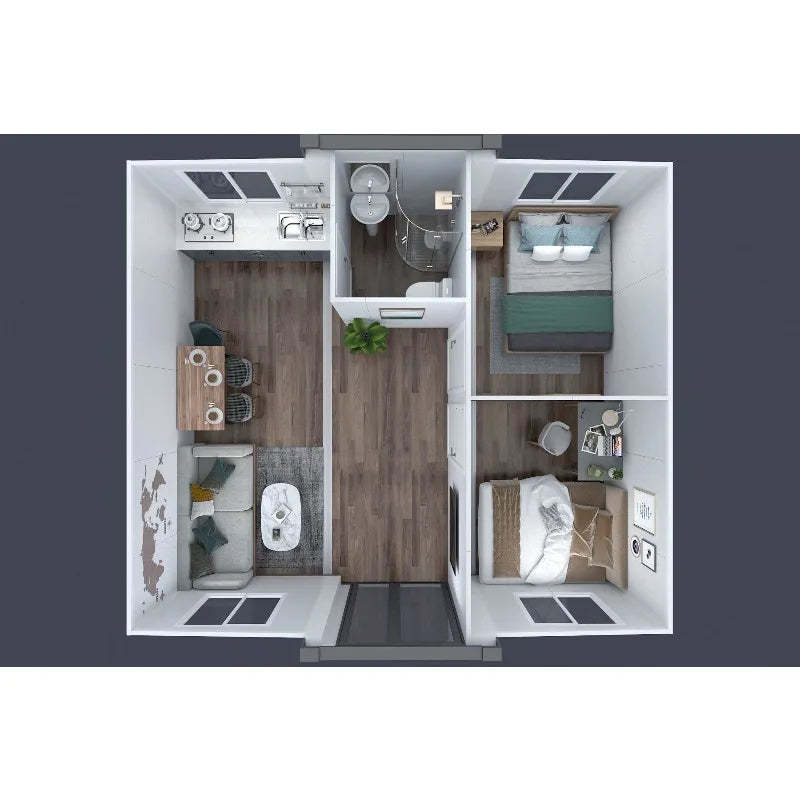 Expandable Container House Prefab Tiny Home Modular Prefabricated Mobile Villa Folding House for Residential Living Use