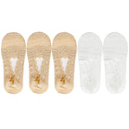 5 Pairs Socks Women's Lace Invisible Short No-Show Ankle Foot Summer Cotton Transparent White Low Cut Boat Sock