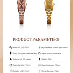 OLEVS 5501 Women Watch Fashion Tungsten Steel Brand Luxury Waterproof Watch Elegant Rose Gold Diamond Noble Women Quartz Watch