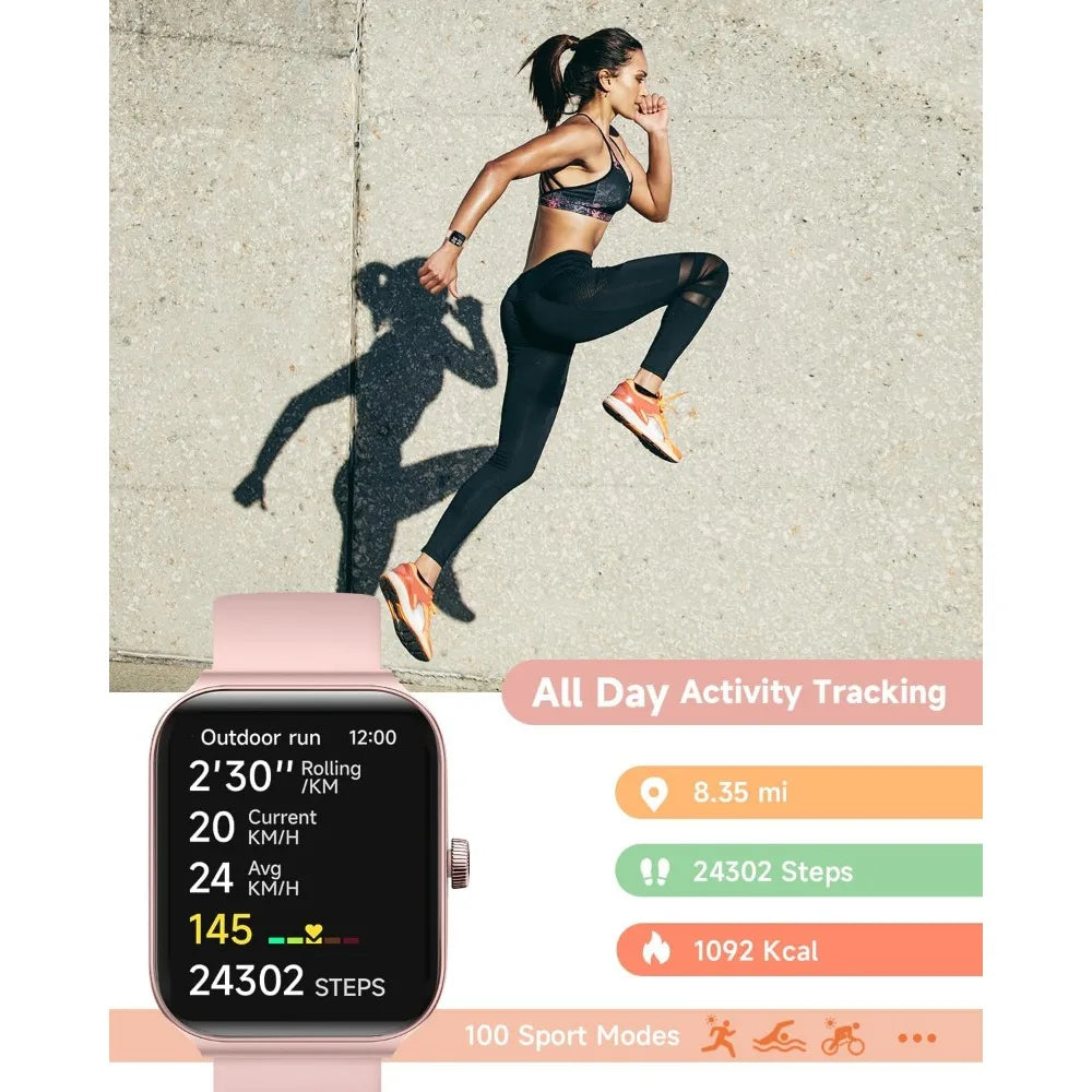 Smart Watch: Fitness Tracker, 1.95" Display, Call Handling, Waterproof, Heart Rate/Sleep/Sport Modes, Compatible With Android &