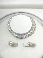 4Pcs/Set Fashion Pearl Necklace Earrings Bracelet Jewelry Set, Sophisticated Pearl Matching Accessory, Versatile Jewelry For Wedding Ceremony, Surprise Gift For Women Girls