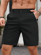 Men Stretch Golf Shorts Hiking Business Light Smooth Polyester Knee Length Summer