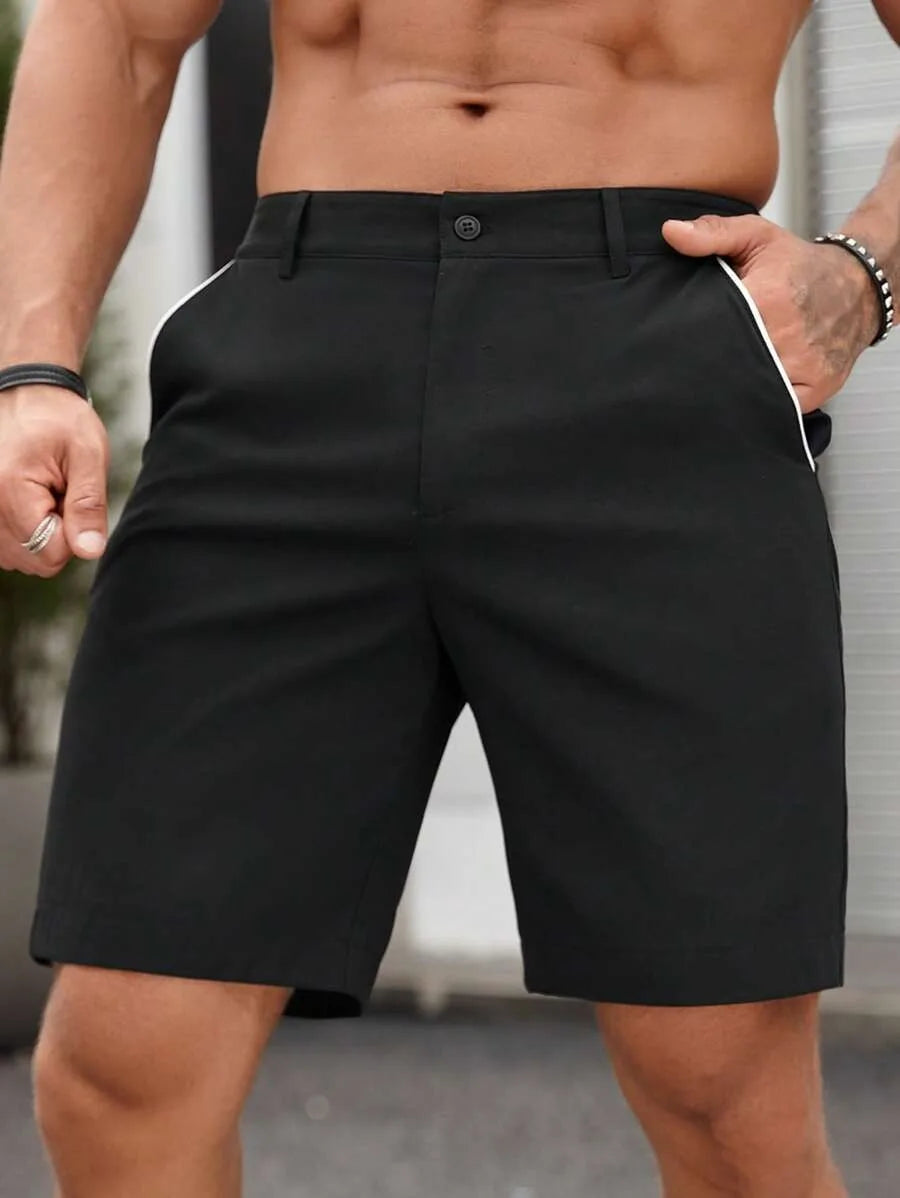 Men Stretch Golf Shorts Hiking Business Light Smooth Polyester Knee Length Summer