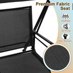 2-Seat Patio Swing Porch Swing w/ Adjustable Canopy for Garden Black Outdoor Furniture