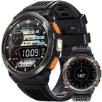 EIGIIS KE5 3ATM Waterproof Smart Watch for Men with LED Flashlight 1.45'' HD Rugged Smartwatch with 530mAh Big Battery