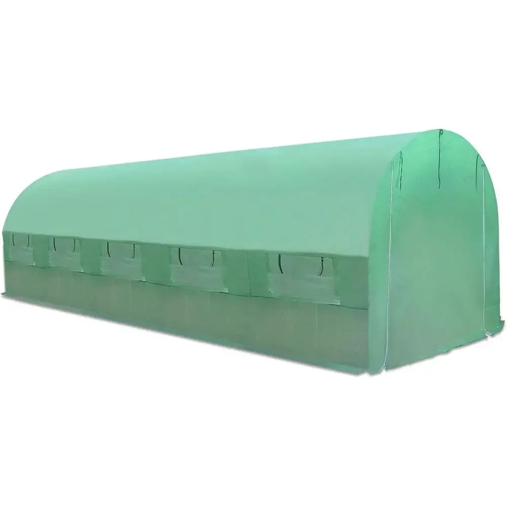 Extra Large Walk-In Outdoor Garden Greenhouse Replacement Cover (24.6ft x 10ft x 7ft)