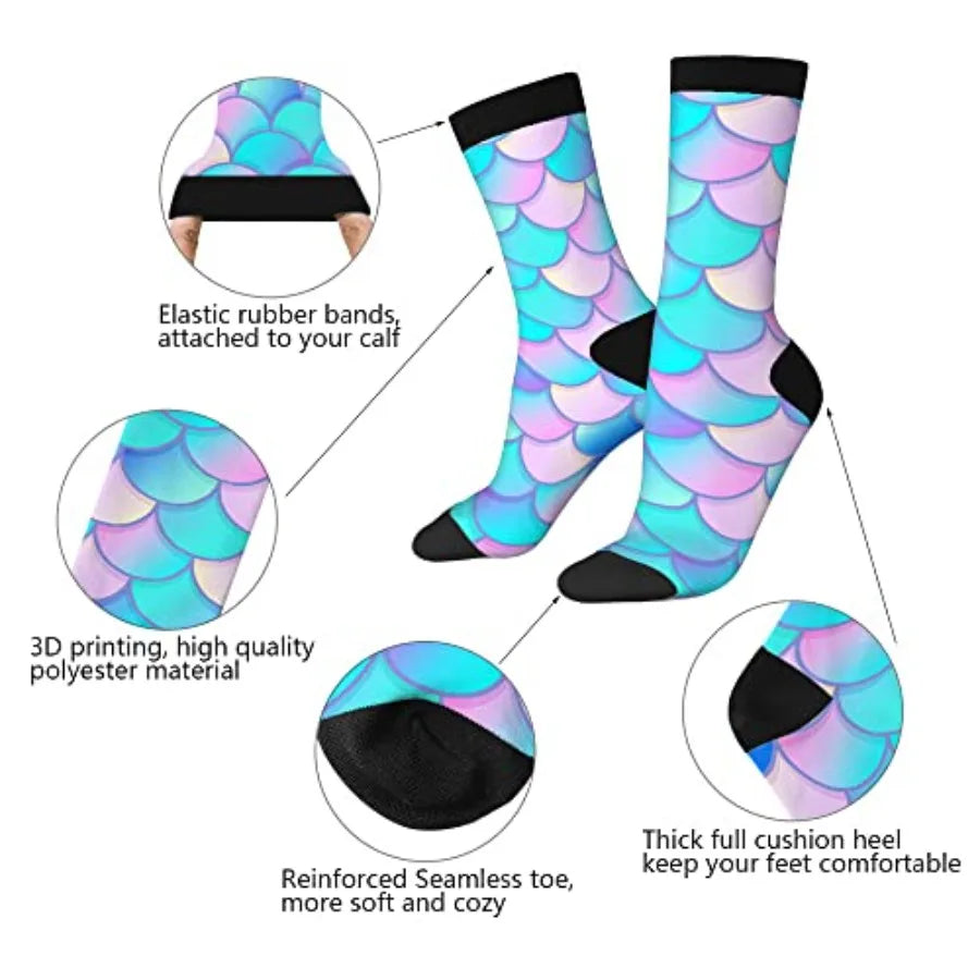 AOYEGO Funny Socks Health Curve Novelty Casual Crew Socks Contrast Color Design for Women Men Gift
