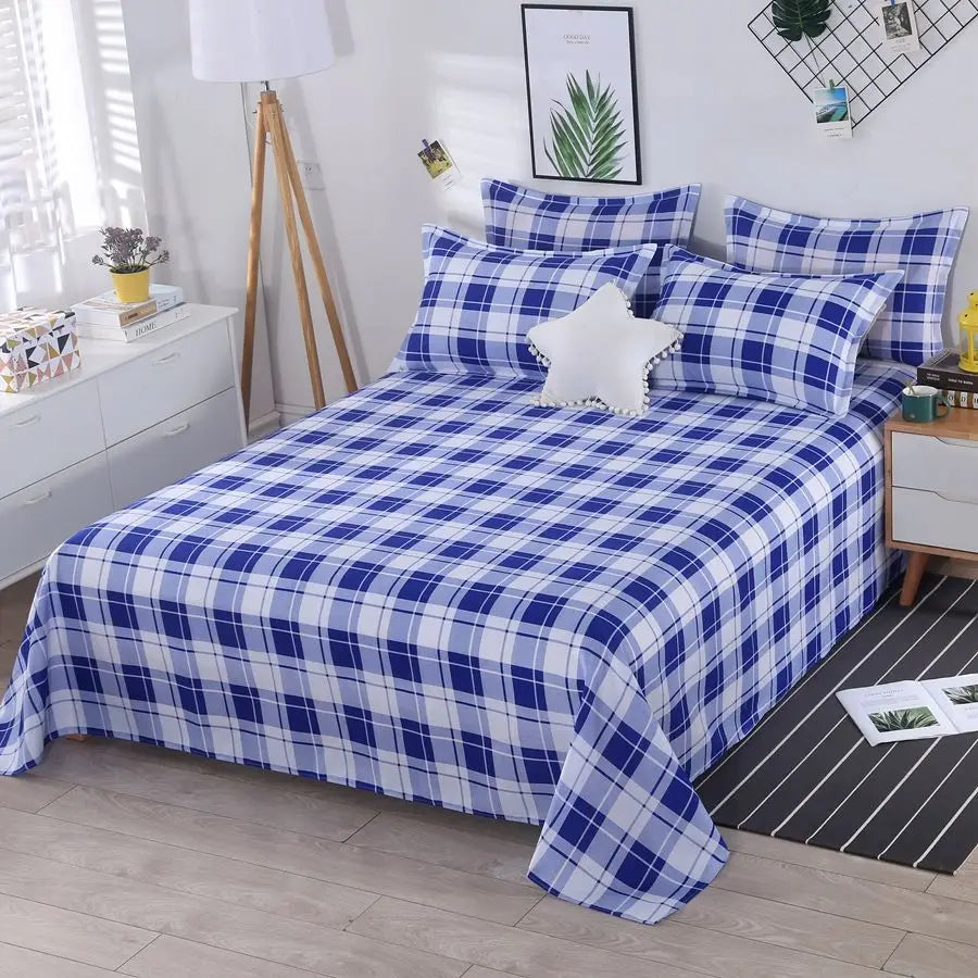 3pcs/Set Home Textile Bed Sheet Set with Pillowcases Cotton Material Lovers Room Bedding Room Flat Sheet