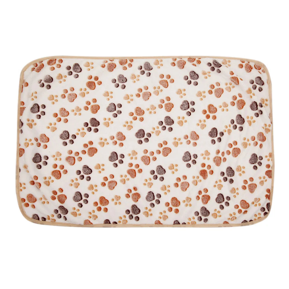 20x20cm Dog Blankets Paw Print Puppy Blanket Comfortable Soft Cat Blanket Plush Pet Blanket for Puppy Kitten