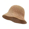 1pc Women's Bucket Hat, Hollow Woven Bucket Hat, Fashionable Bucket Cap, Casual For Spring/Autumn Outings, Travel, Beach,
