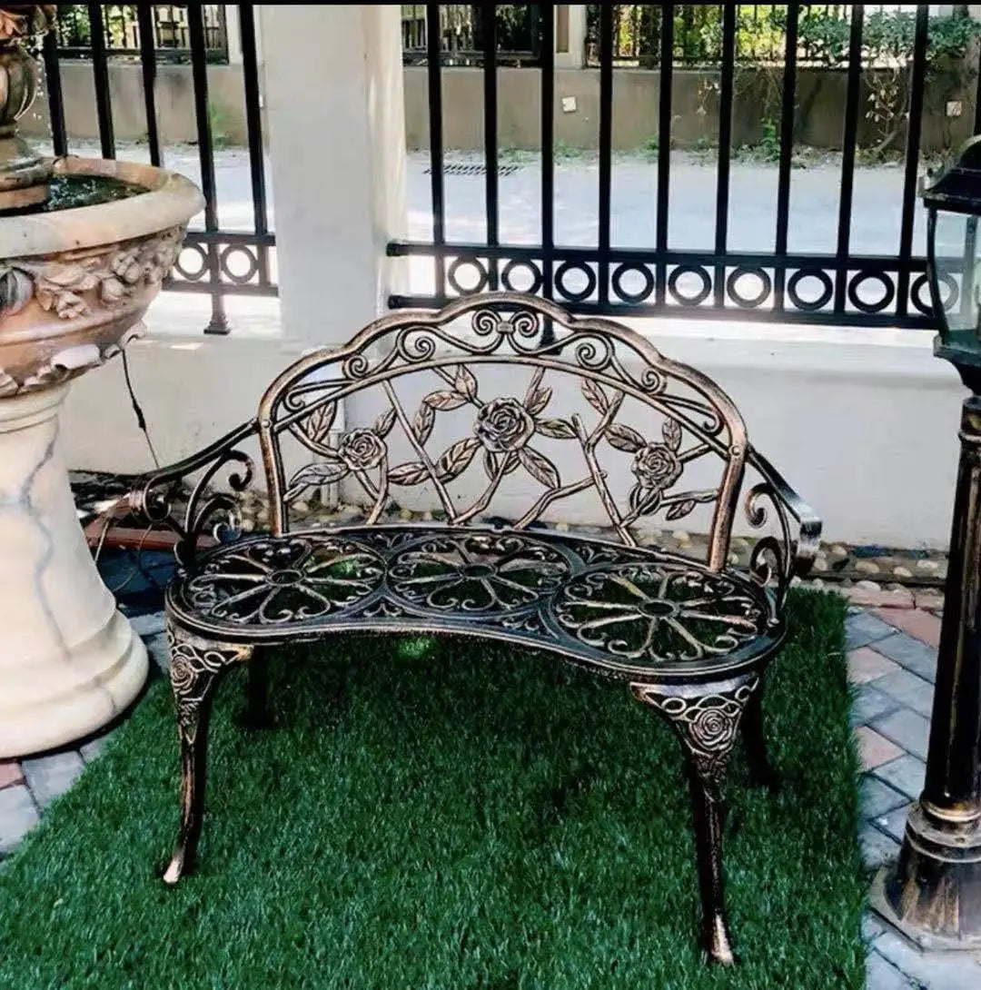 Outdoor Park Yard Patio Balcony Use, Cast Aluminum, Copper, Anti-Rust, Double Seat