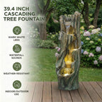 Waterfall Fountain for Outdoor Gardens and Patio Backyards Includes Energy-Efficient LED Lights and Easy Setup for Instant Relaxation