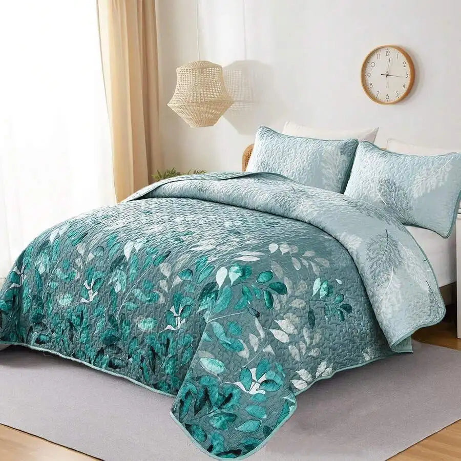 3 Pieces  Yellow Flower Quilt Set Twin Full Queen King Size, Paisley Patchwork Plaid Bedspread Bedding Sets  Coverlet Set.