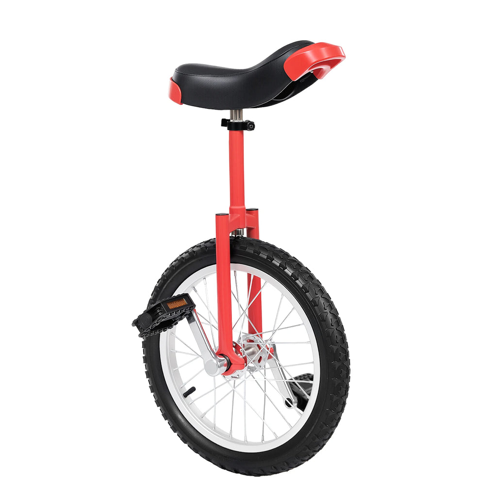 16 Inch Unicycle Outdoor One Wheel Bike Height Adjustable 28-32in 110lbs Capacity Manganese Steel for Balance Training Fitness