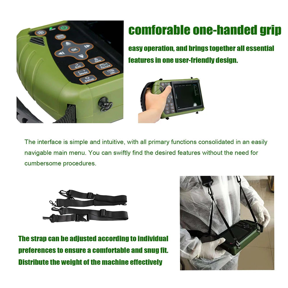 Portable Veterinary Ultrasound Scanner, Vet Pregnancy Ultra Machine with 3.5MHz Convex Probe for Pig Sheep Goat Dogs Animals