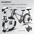 Fat Tire Mountain Bike 26 Inch, 21 Speed Dual Full Suspension, 4.0" Wide Non-Slip Big Fat Tire, Men Women Bicycles